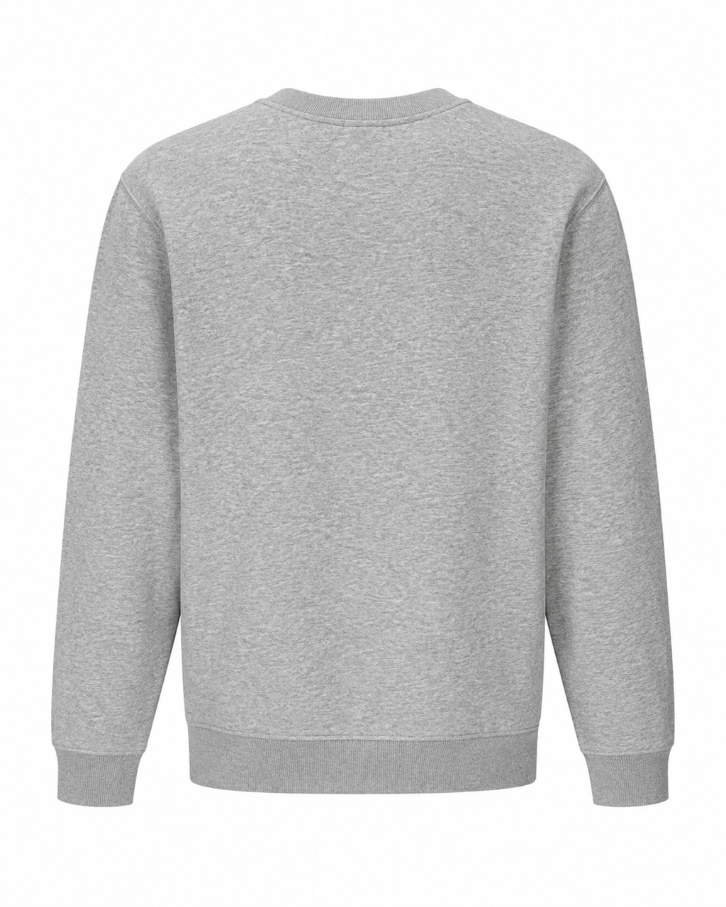 Sweat Col Rond Heather Grey Unisexe en Molleton – Basique Minimaliste