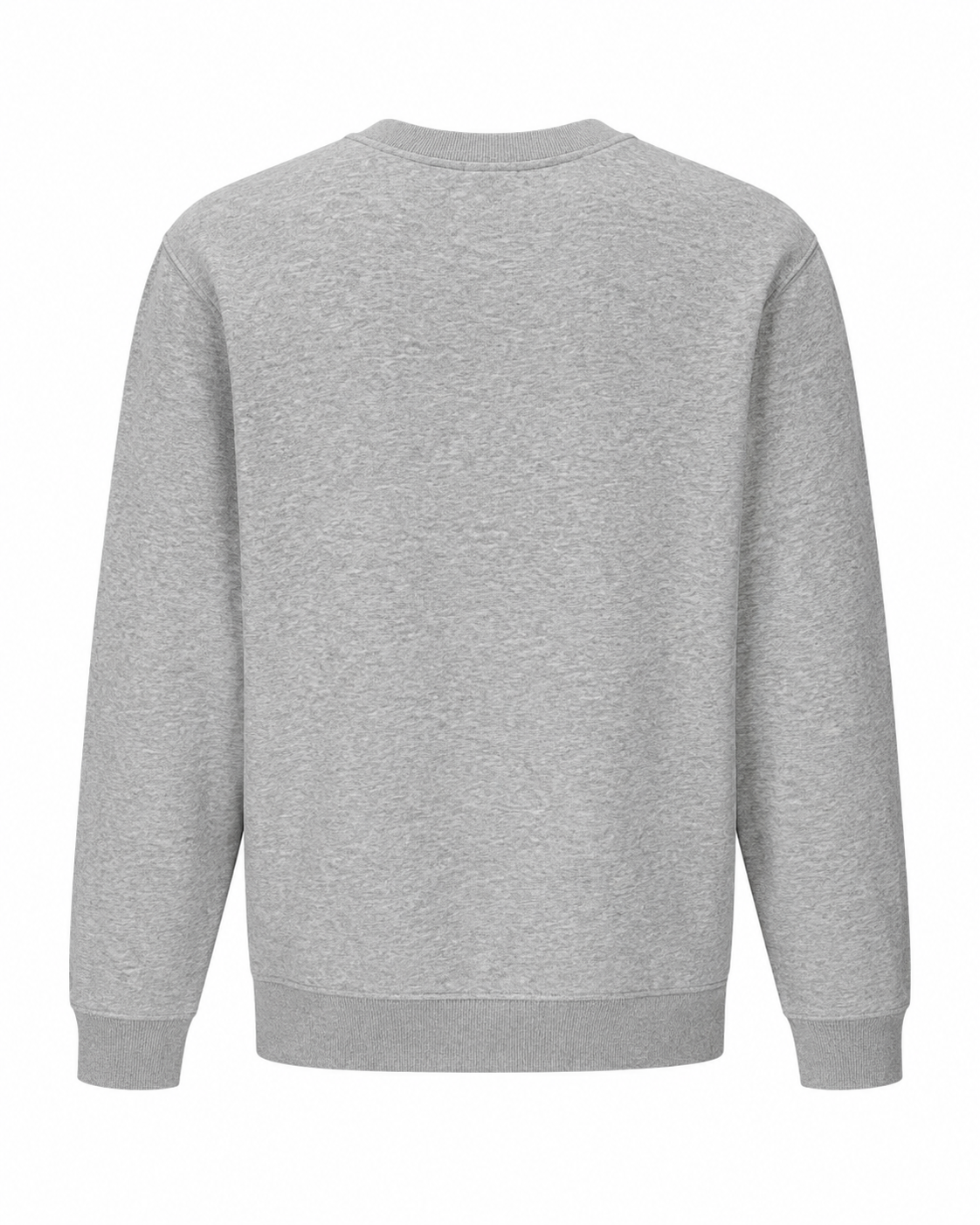 Sweat Col Rond Heather Grey Unisexe en Molleton – Basique Minimaliste