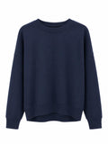 Sweat Col Rond Marine Unisexe en Molleton – Basique Minimaliste