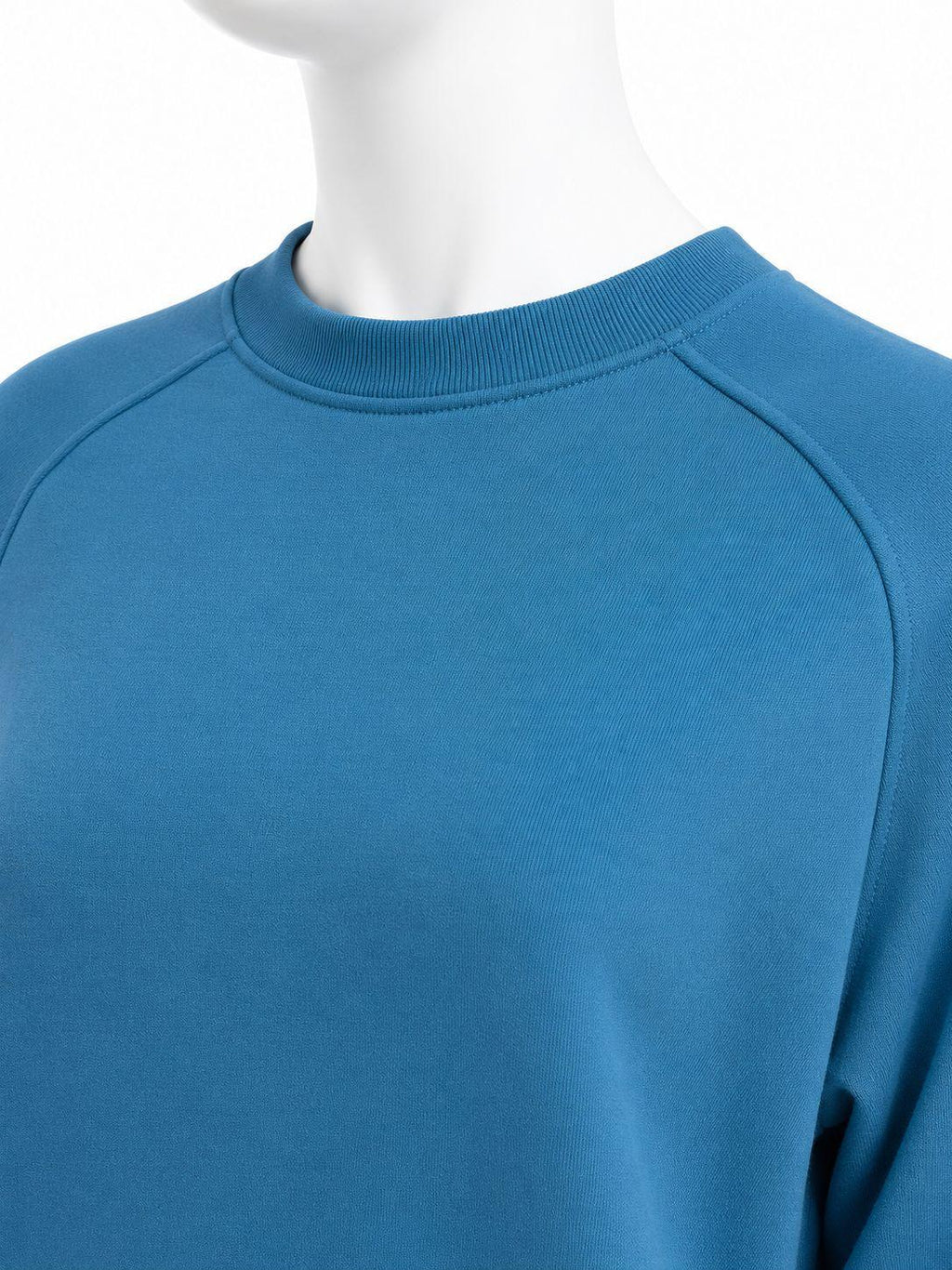 Sweat Col Rond Atlantic Blue Femme – Coupe Relax avec Coutures Raglan