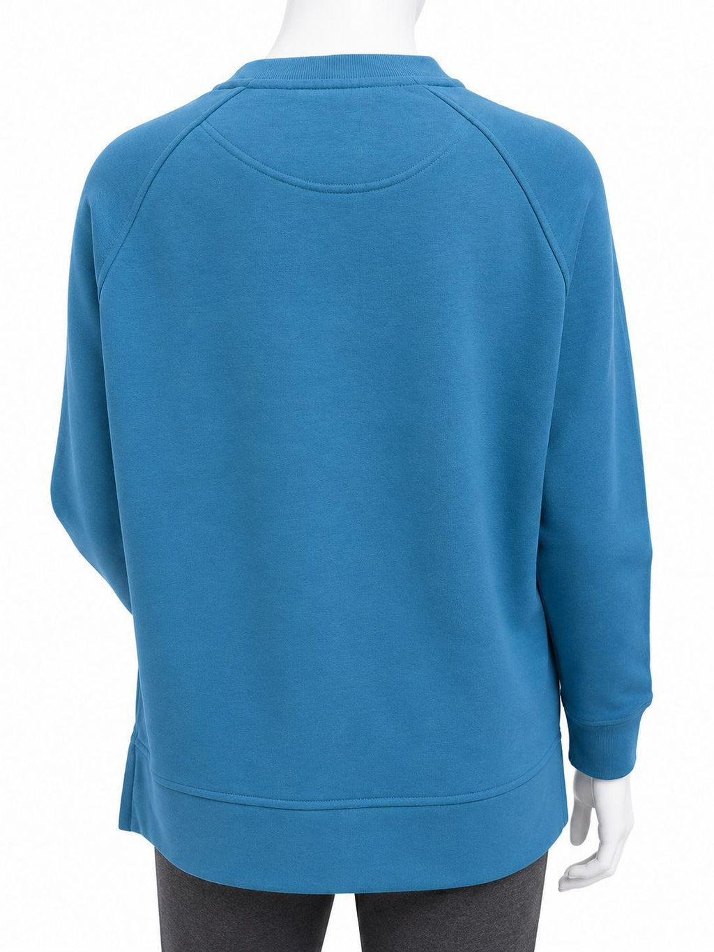 Sweat Col Rond Atlantic Blue Femme – Coupe Relax avec Coutures Raglan