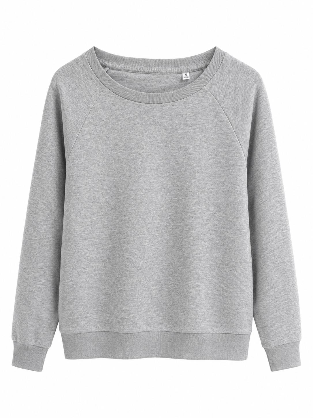 Sweat Col Rond Heather Grey Femme Raglan – Coupe Confort