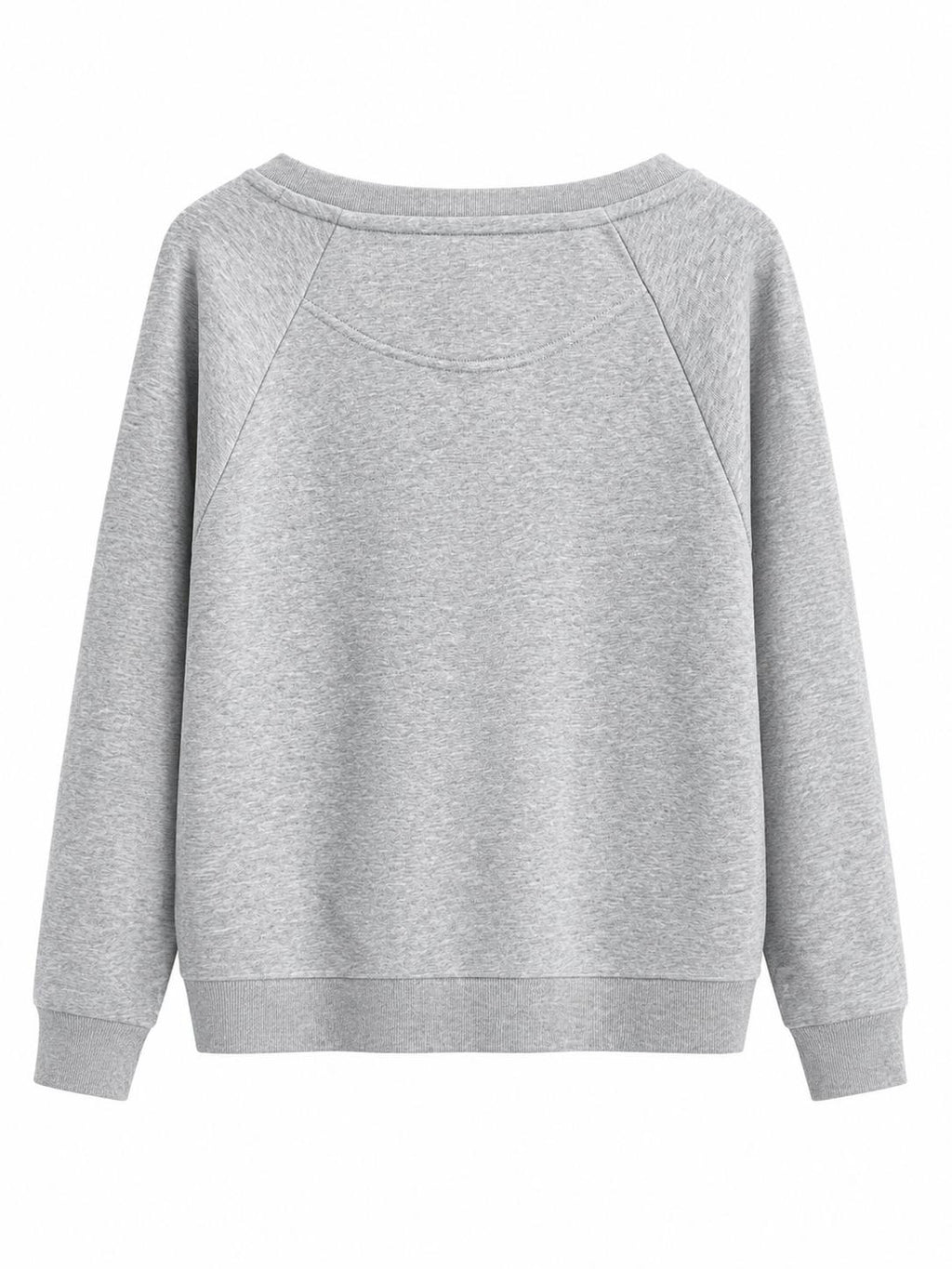 Sweat Col Rond Heather Grey Femme Raglan – Coupe Confort