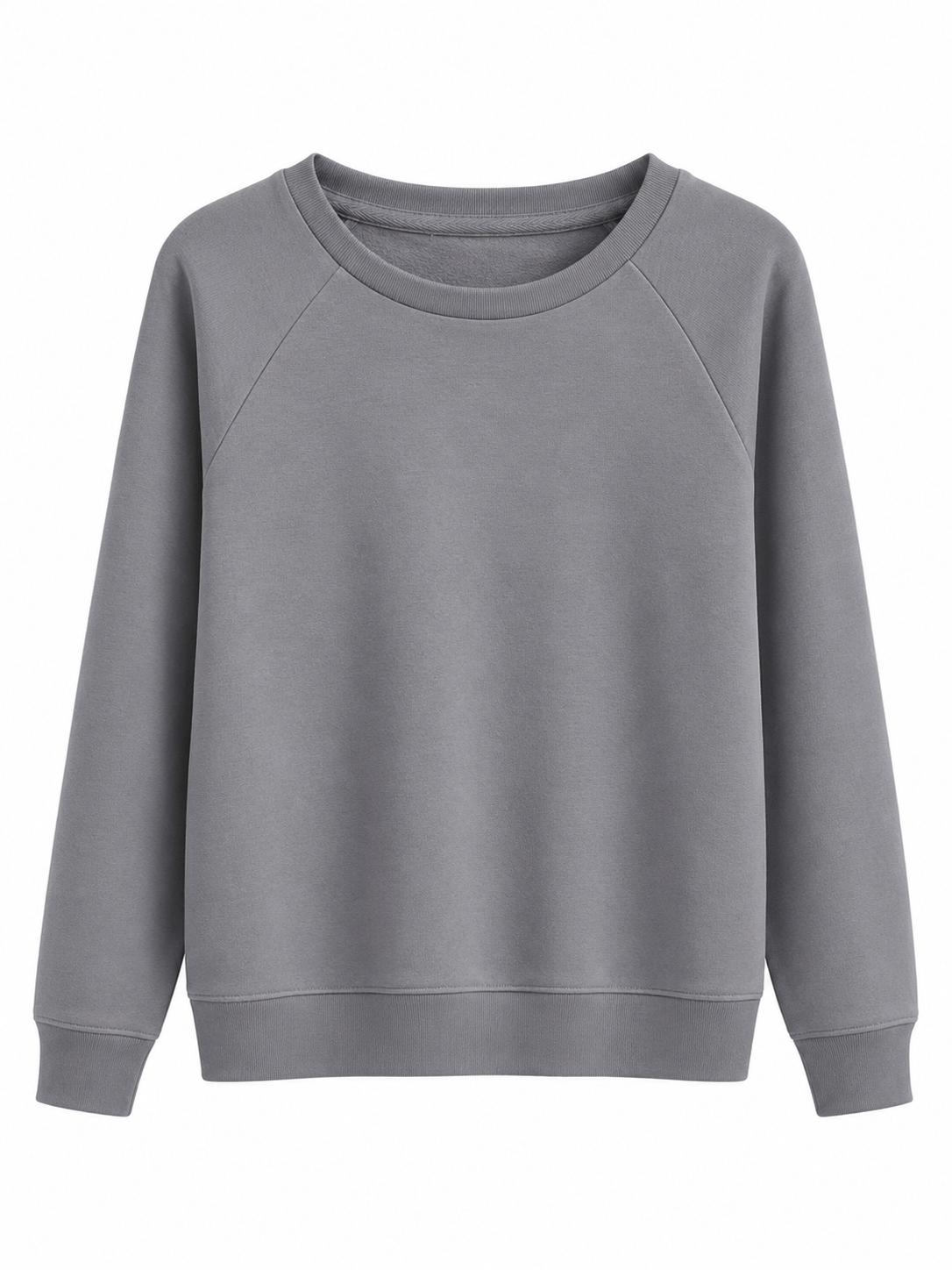 Sweat Col Rond Lava Grey Femme Raglan – Coupe Confort