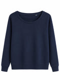 Sweat Col Rond Serena blue Femme Raglan – Coupe Confort
