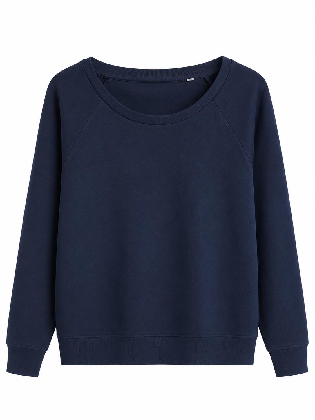 Sweat Col Rond Serena blue Femme Raglan – Coupe Confort
