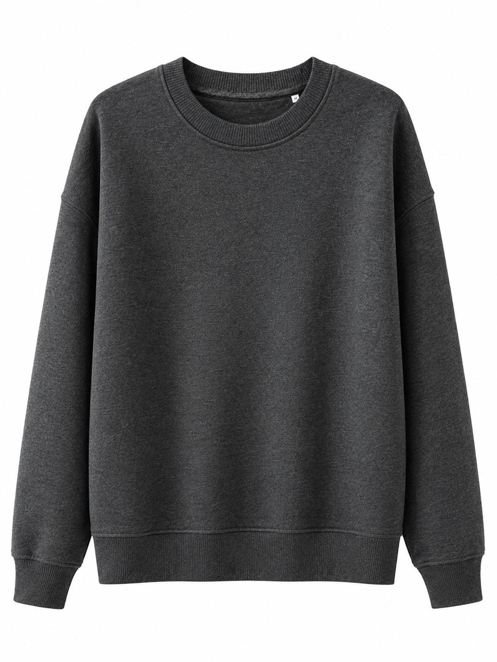 Sweat Col Rond Gris Foncé Unisexe – Coupe Droite Essentielle