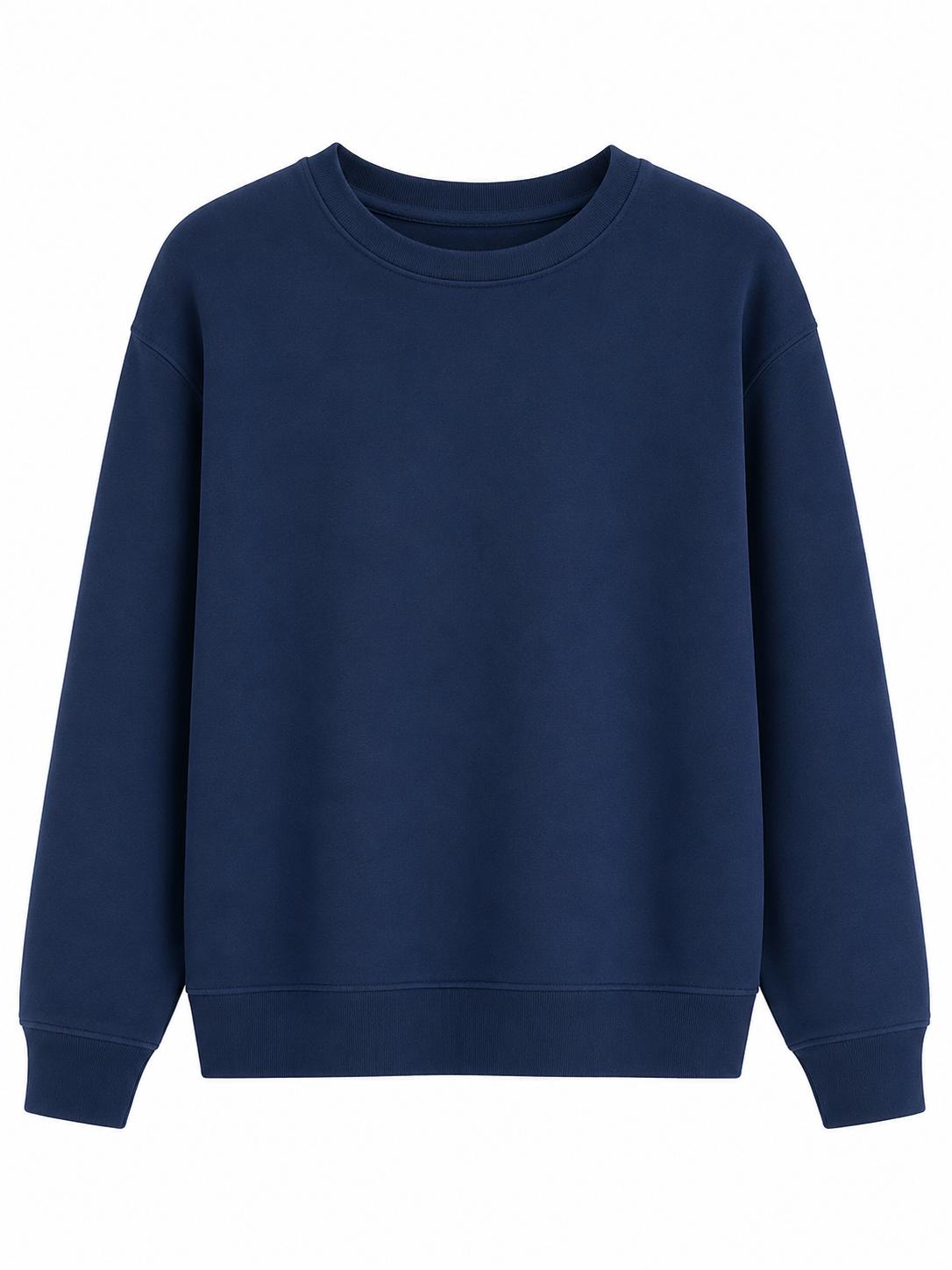 Sweat Col Rond Marine Unisexe – Coupe Droite Essentielle