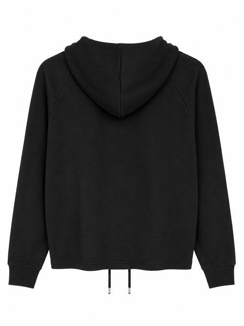 Sweat à Capuche Noir femme Sans Poche – Bas Ajustable