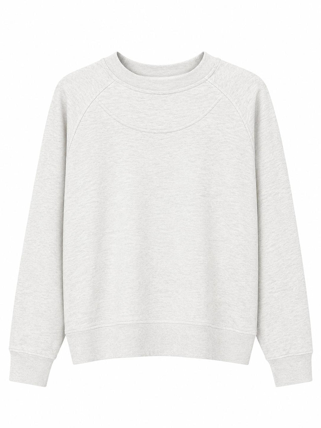Sweat Col Rond Cream Heather Femme – Coupe Relax avec Coutures Raglan