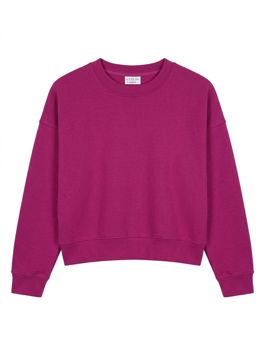 Sweat Crewneck Oversize Fushia en Molleton – Le Confort Essentiel
