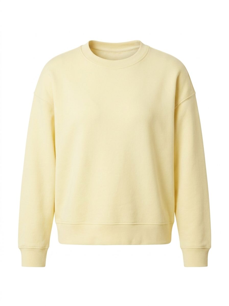 Sweat Crewneck Oversize Jaune en Molleton – Le Confort Essentiel